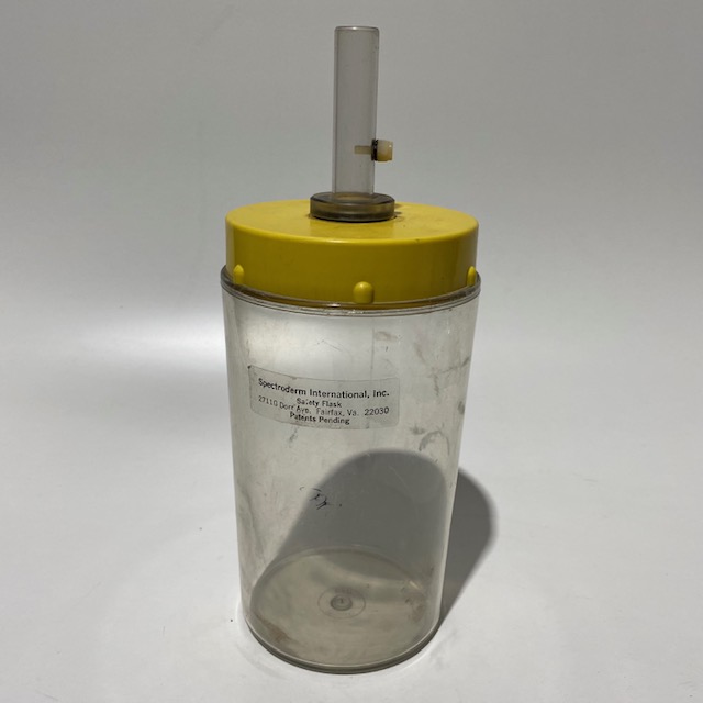 CANNISTER, Medical - Clear w Tube in Yellow Lid